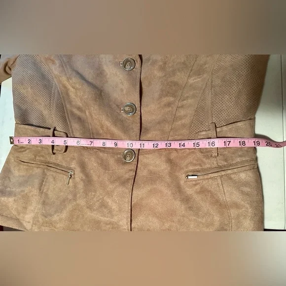 Chico's Belted Faux Suede Jacket Size 2 Large - Picture 12 of 12